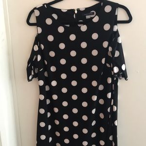 Black & White Polka Dot Fitted Dress